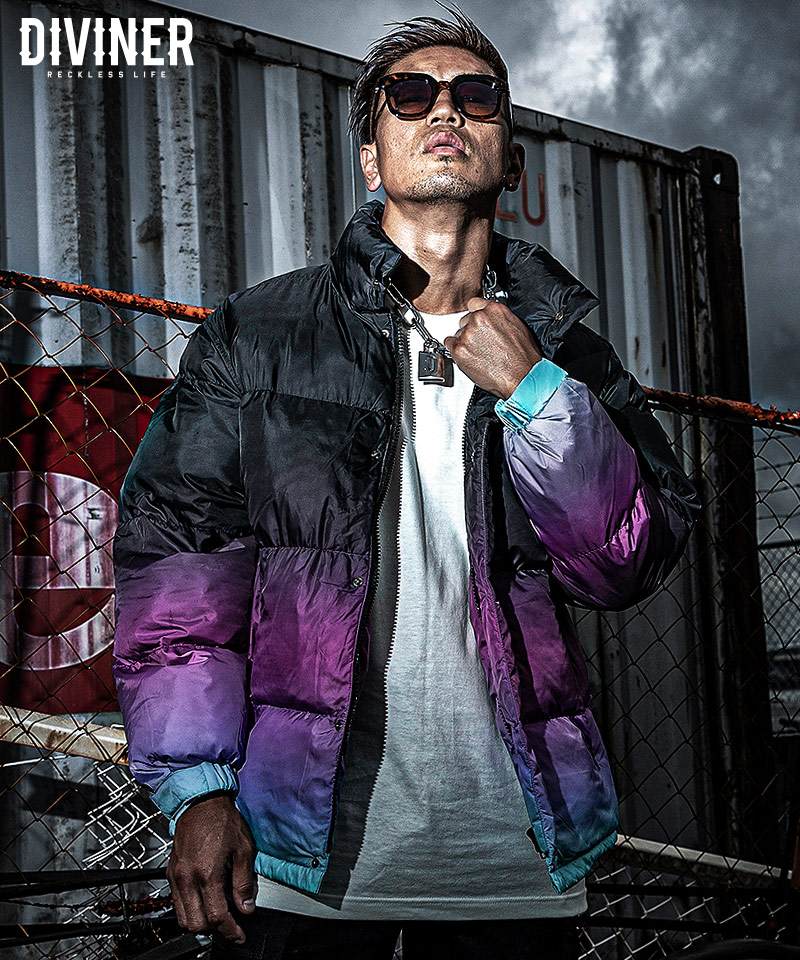 Gradation Padded Jacket (ブラック)