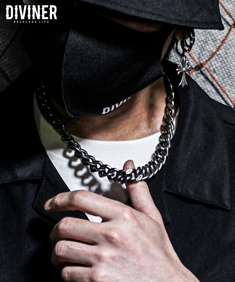 【OWN ROOTS】 Flatlink Chain Necklace/フラットリンクチェーンネックレス（ブラック）