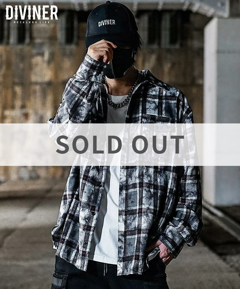 チェック柄シャツ（ブラック）