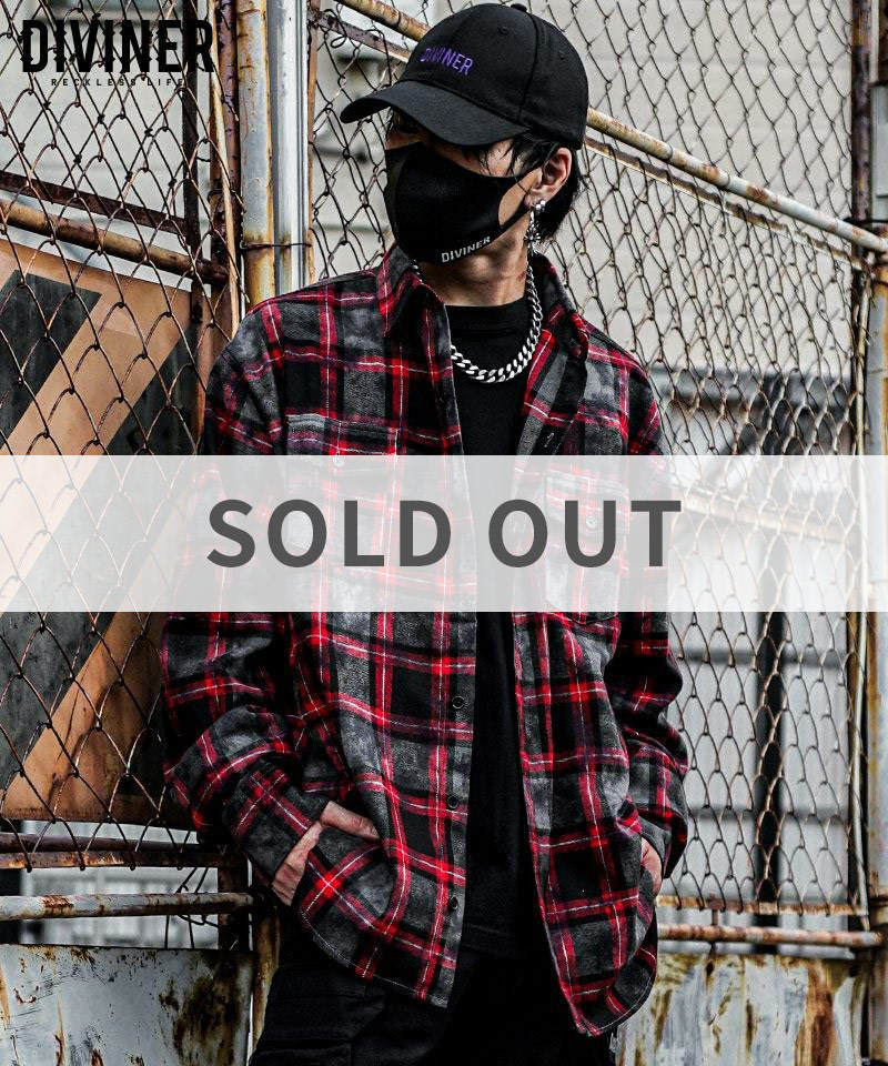 Pasting Logo Plaid Shirt/ペイスティングロゴプレイドシャツ（レッド）