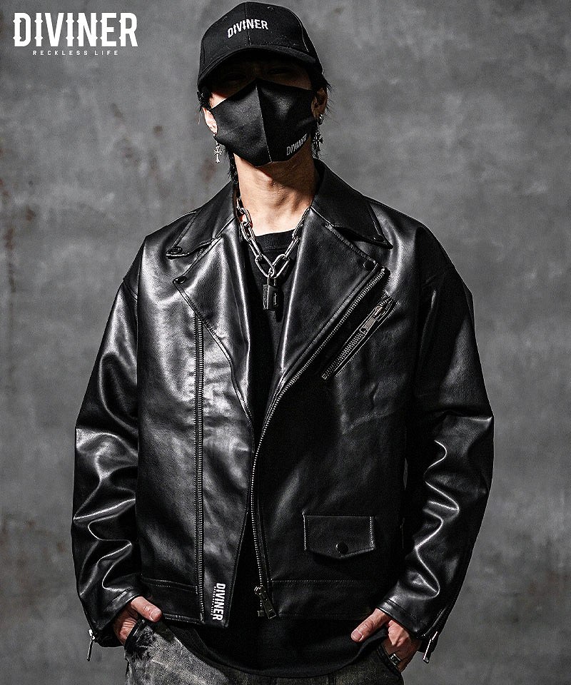 Synthetic Leather OverSize Double Rider's Jacket/シンセティックレザーオーバーサイズダブルライダースジャケット
