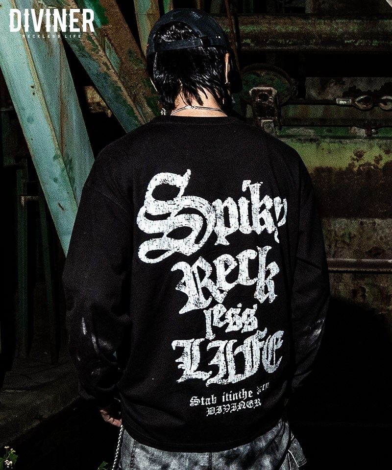 【Black Letter】Spiky Reckless Life L/TEE