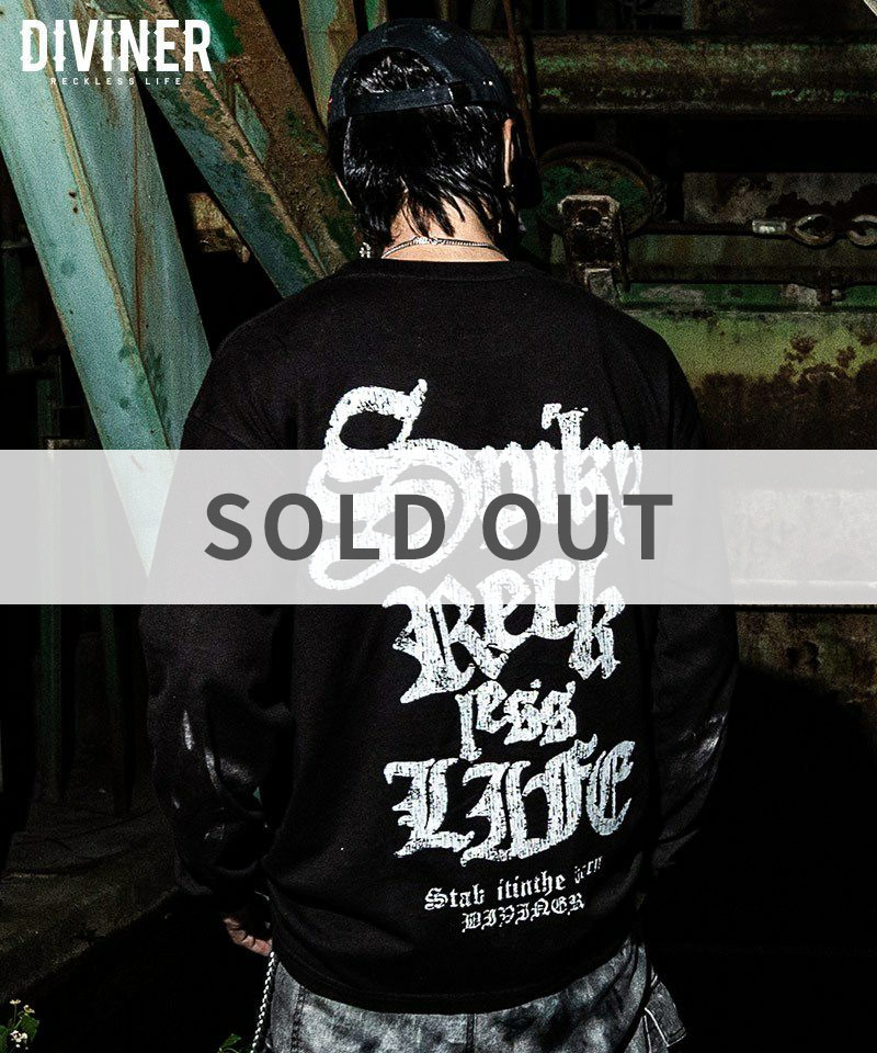 【Black Letter】Spiky Reckless Life L/TEE