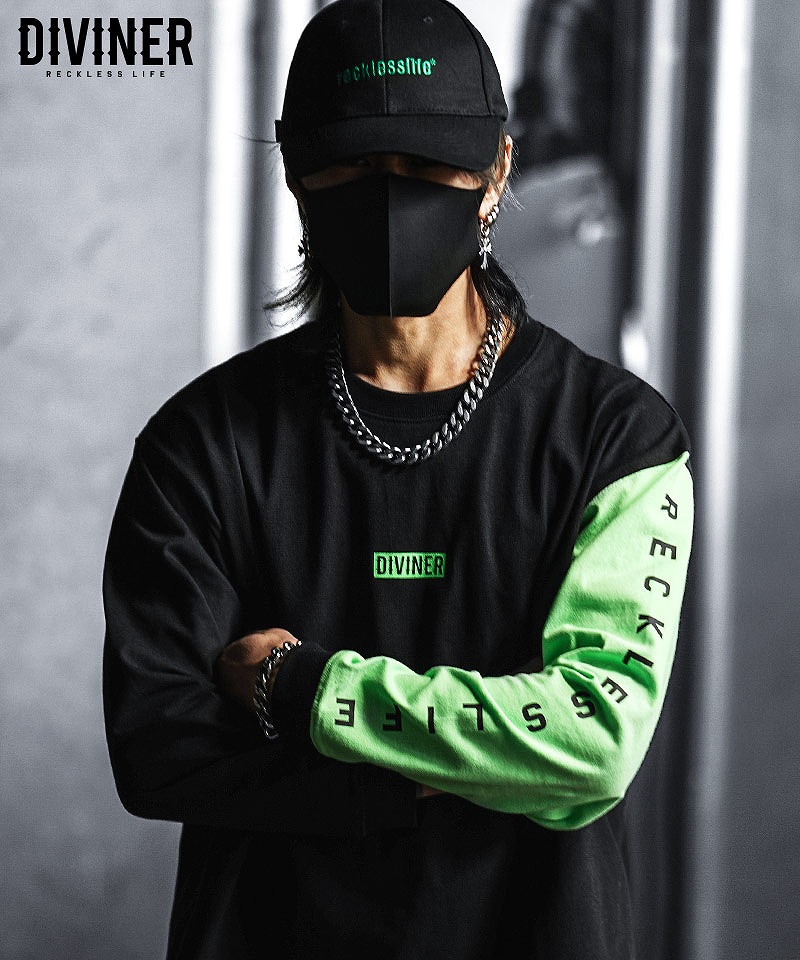 ネオンスウィッチングスリーブ長袖Tシャツ