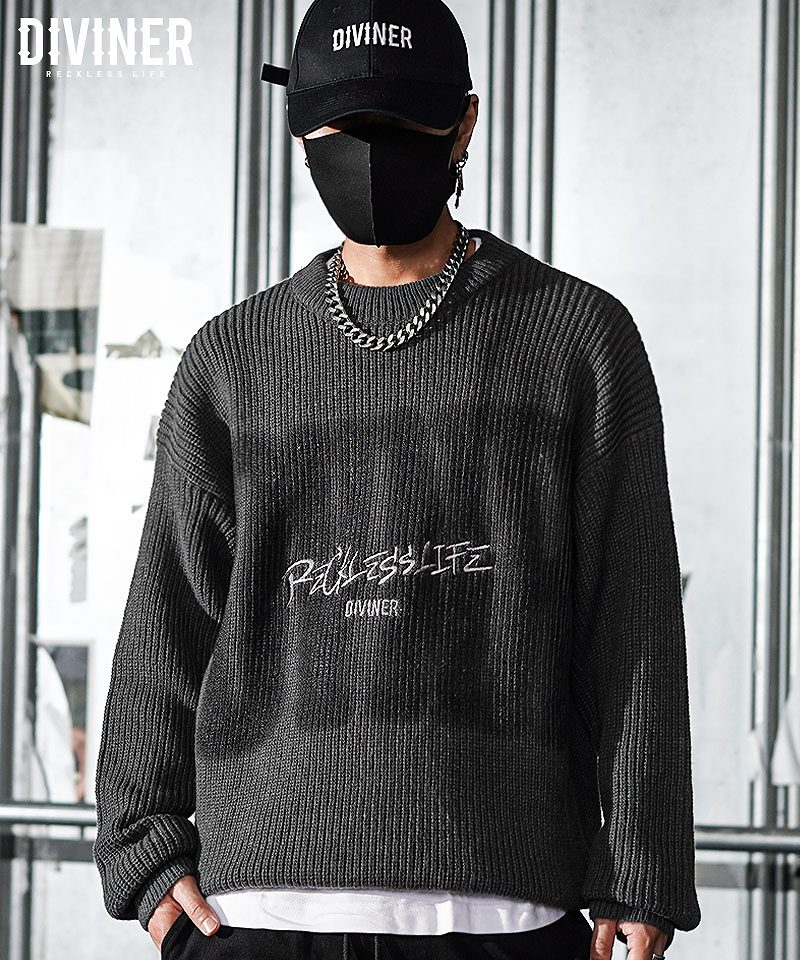 Ephemeral Logo Knit(チャコール)