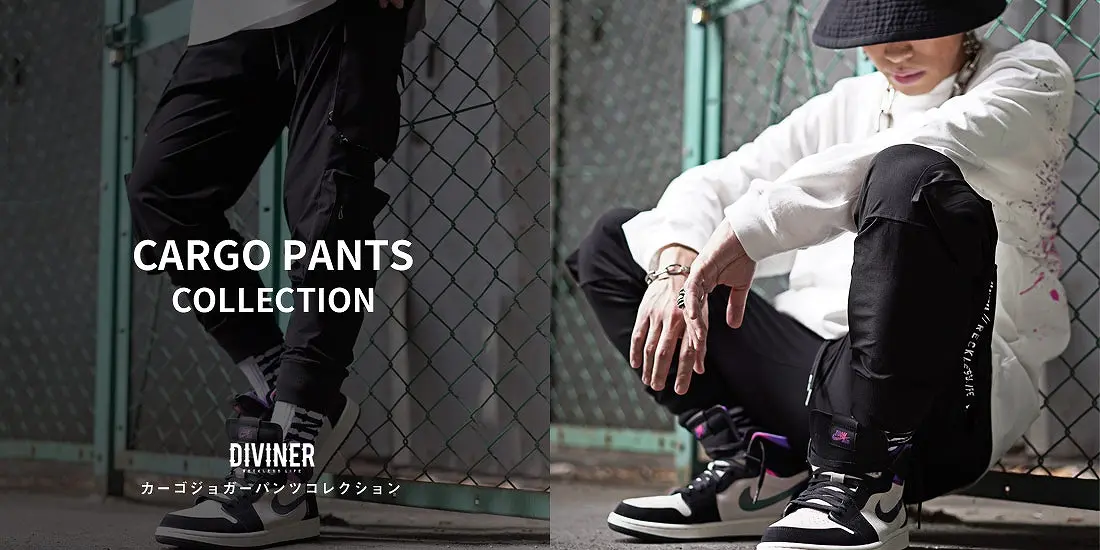 メンズ カーゴパンツ カジュアル ストリート オシャレ ブラック