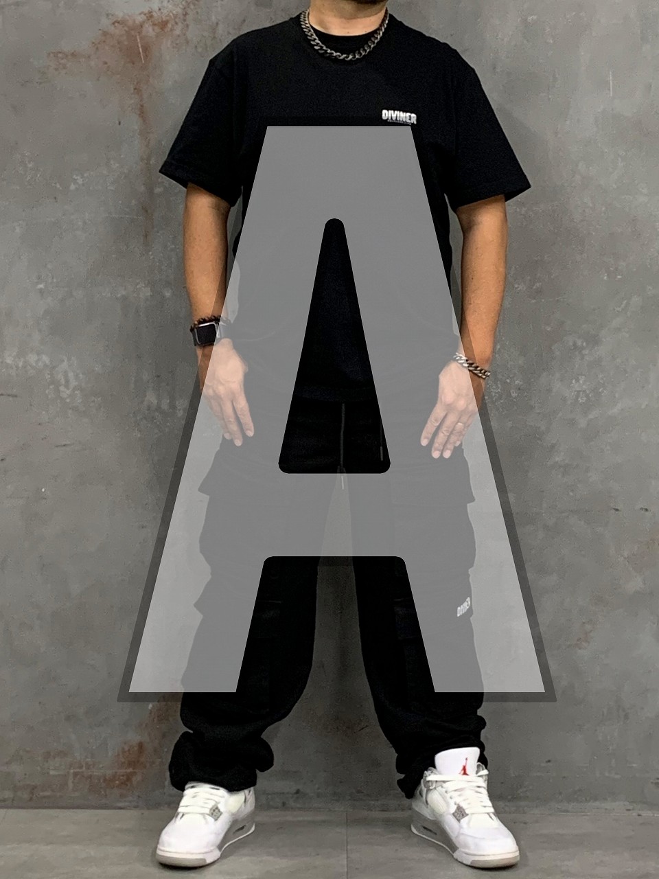 ワイドなパンツで男らしく(Aラインシルエット)