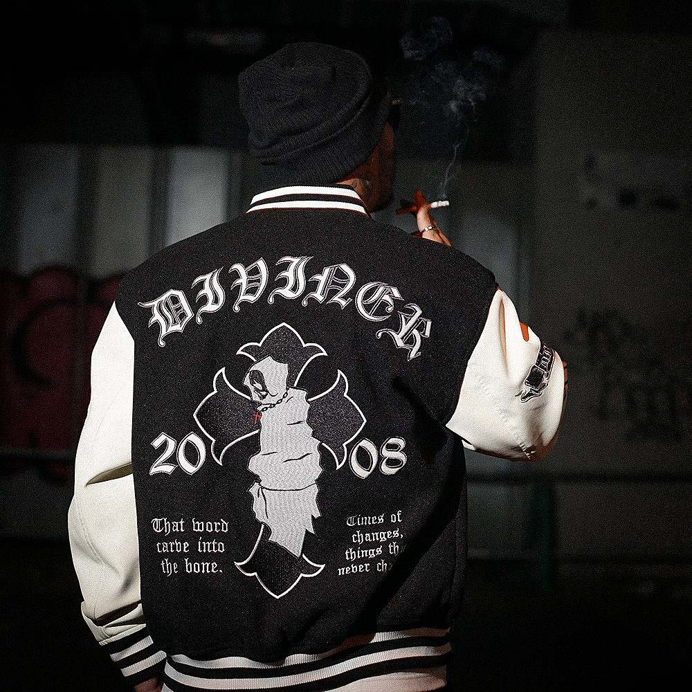 Grim Reaper Stadium Jacket(ブラック/ホワイト)