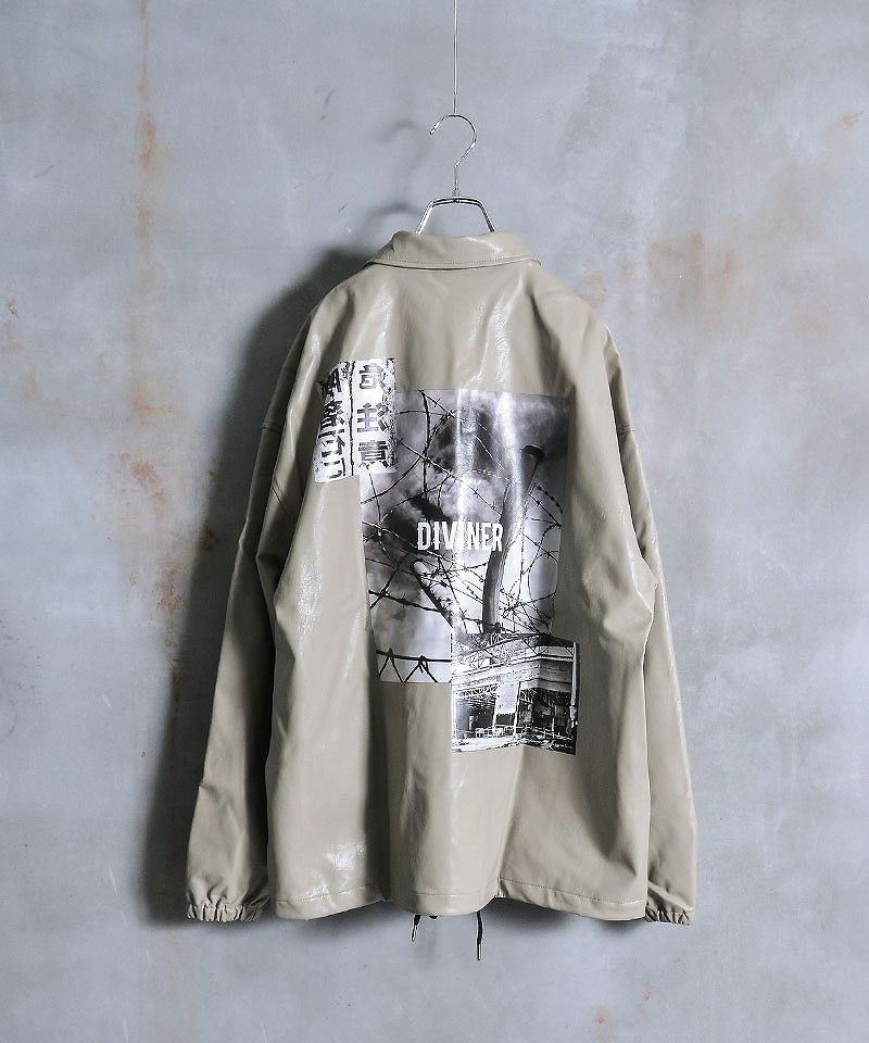 DIVINER PUレザー コーチングジャケット M 黒　美品✨ DIVINER PUレザー コーチングジャケット M 黒 美品✨
