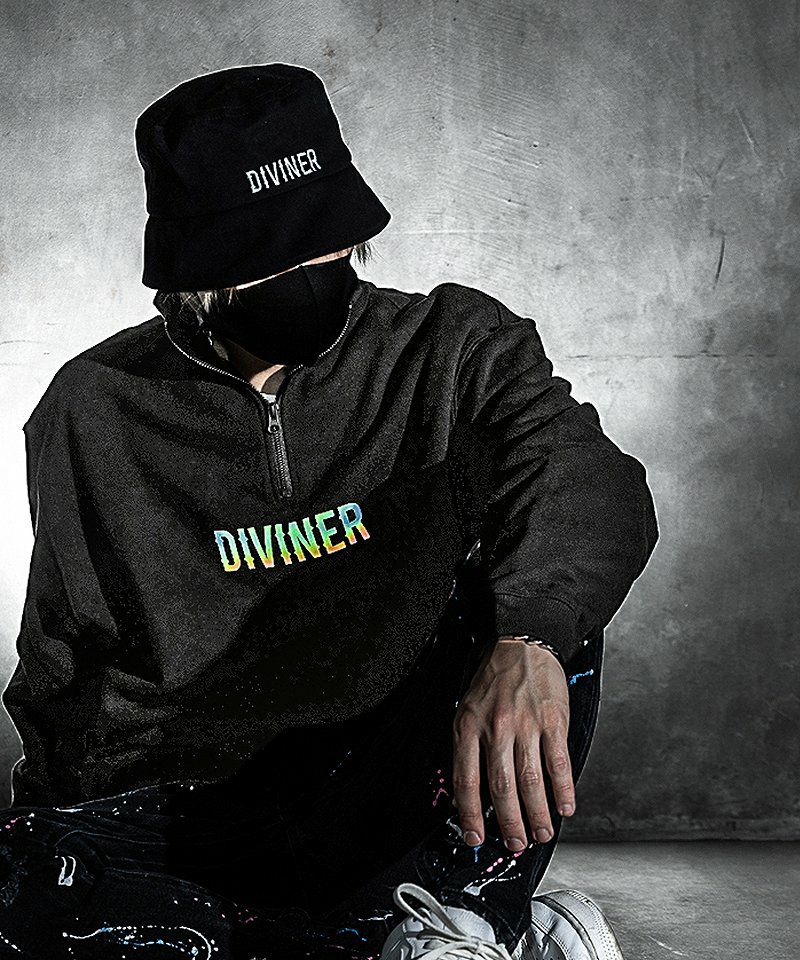 Aurora Reflect Half zip Sweat Shirts(ブラック)