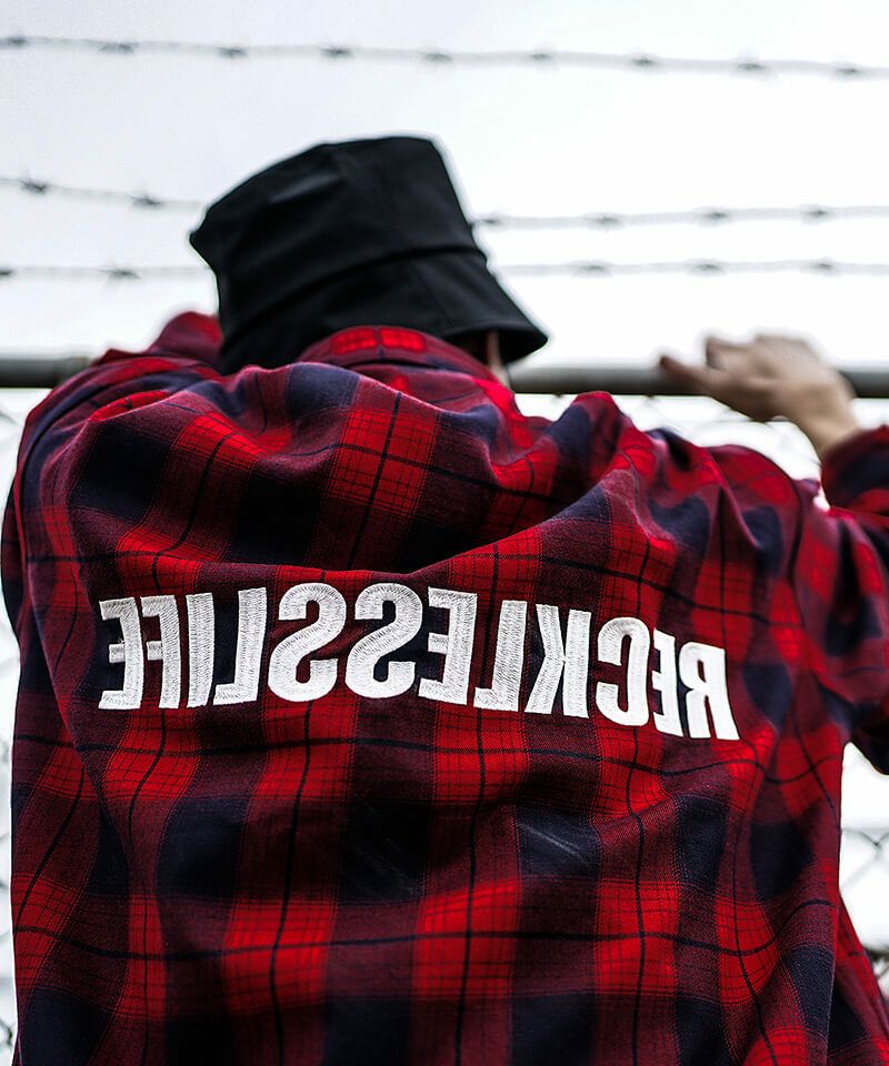 好評低価】 DIVINER ディバイナー Reverse Plaid シャツ 赤チェック M