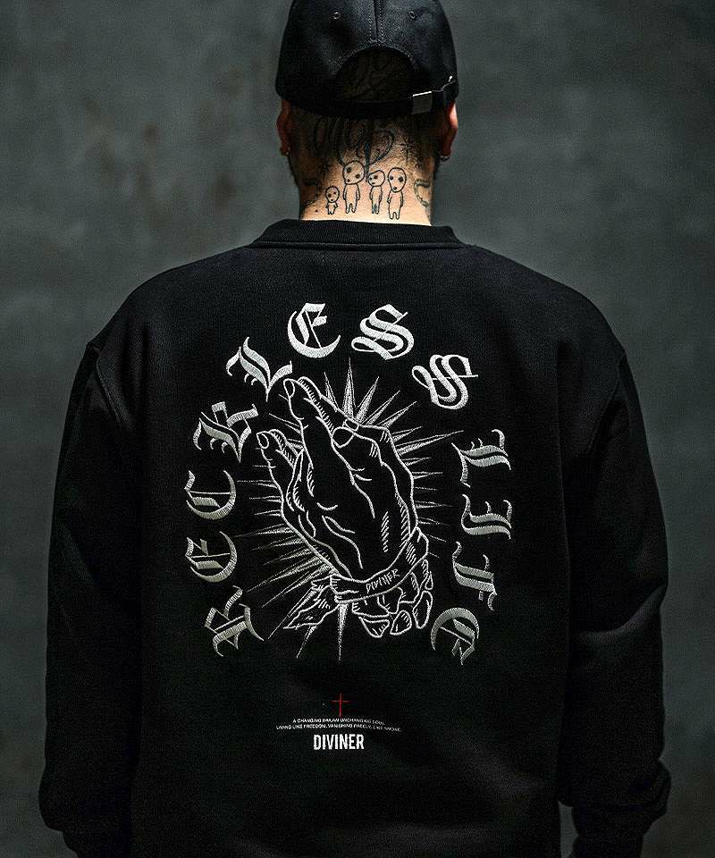 【再入荷なし】【Black Letter】Talisman Sweat Shirt（ブラック/ホワイト）