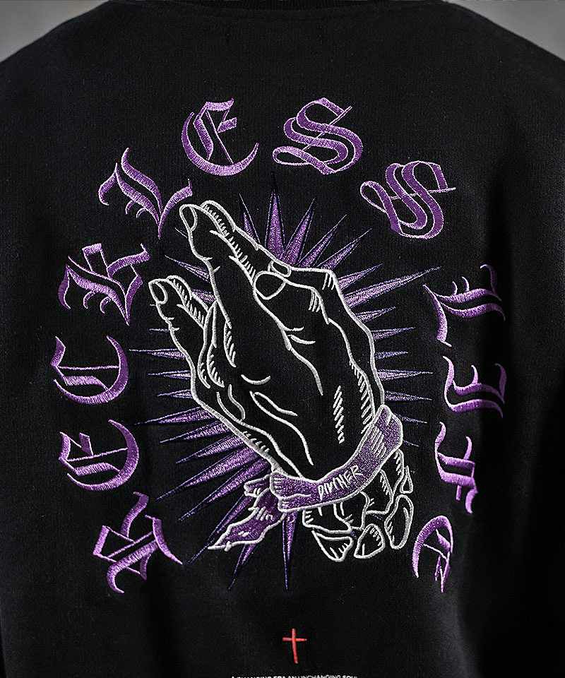 【再入荷なし】【Black Letter】Talisman Sweat Shirt（ブラック/パープル）