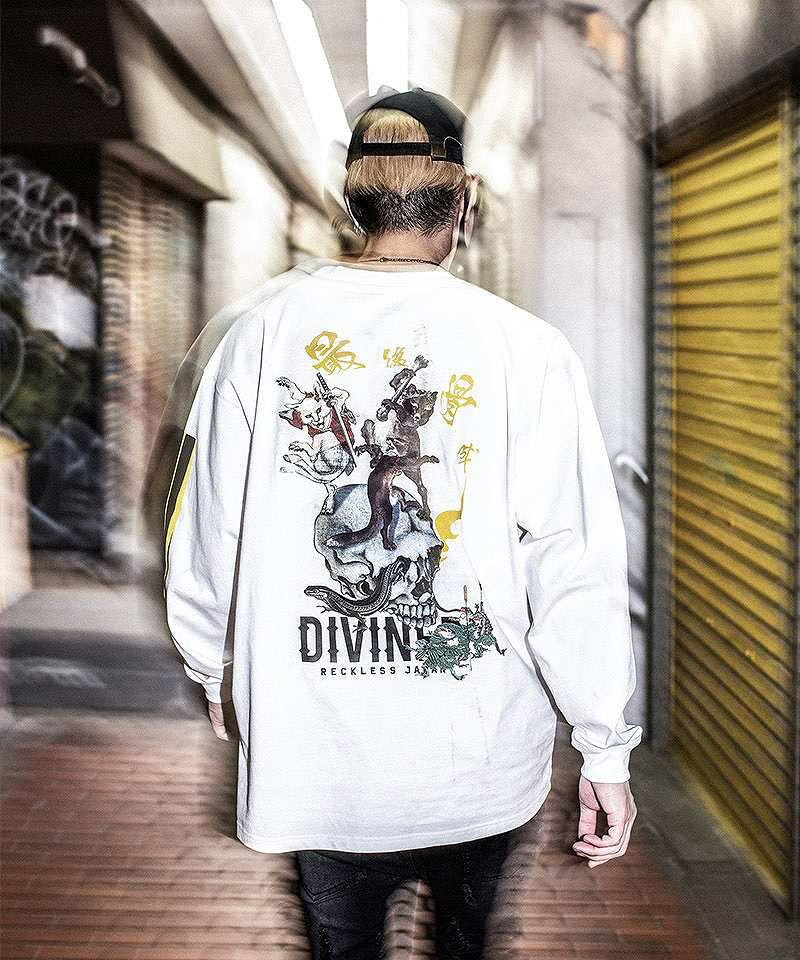 【再入荷なし】DIVINER JAPAN 鳥獣戯画TEE（ホワイト）