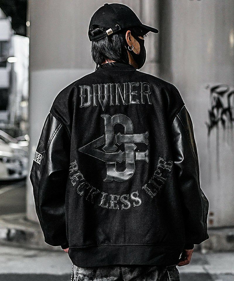 Synthetic Leather Patch Stadium Jacket