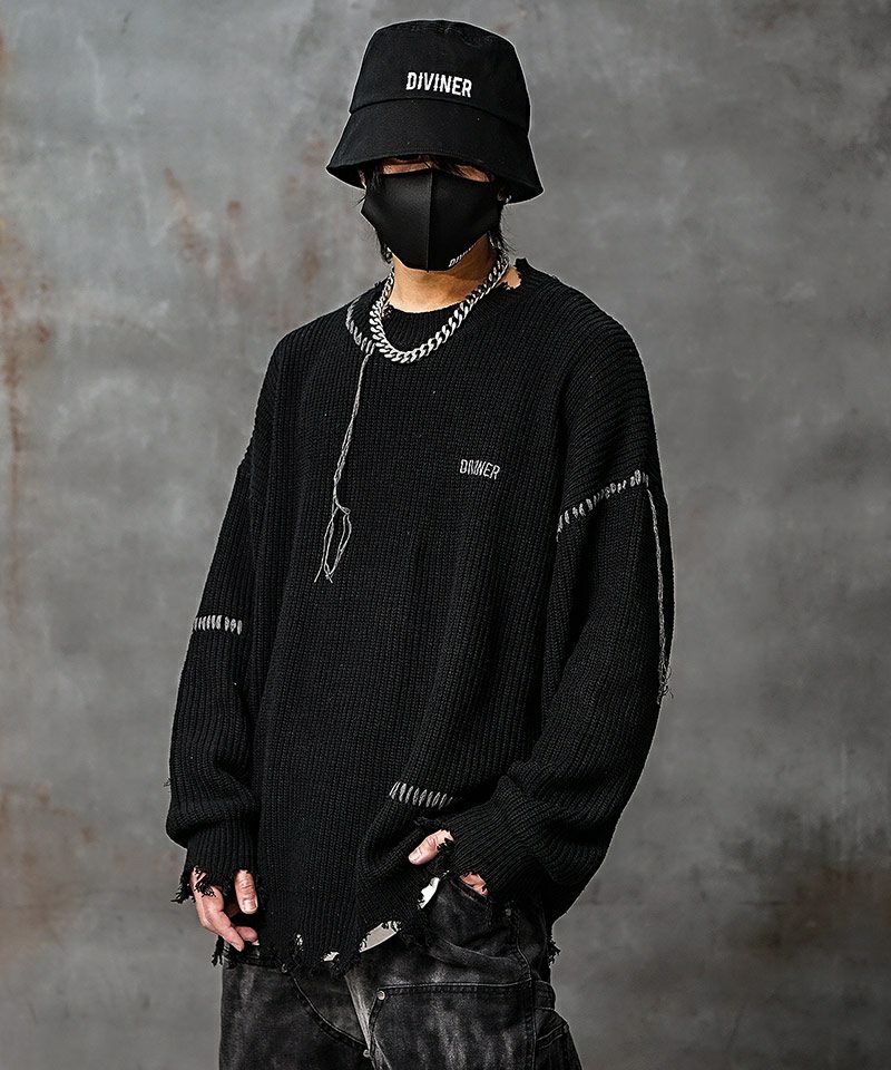 トップス orimi destroy knit KIDILL / DESTROY PULLOVER KNIT COLLABORATION WITH rurumu