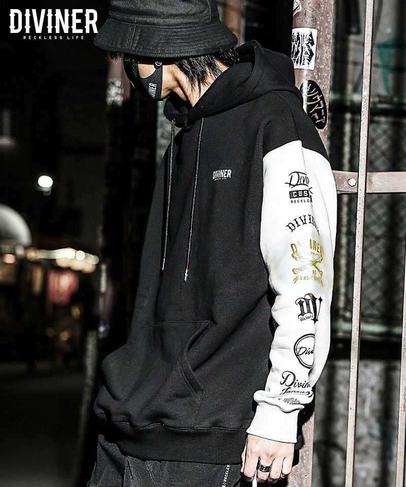 DIVINER ディバイナー Legend Collection Sleeve Switching Hoodie