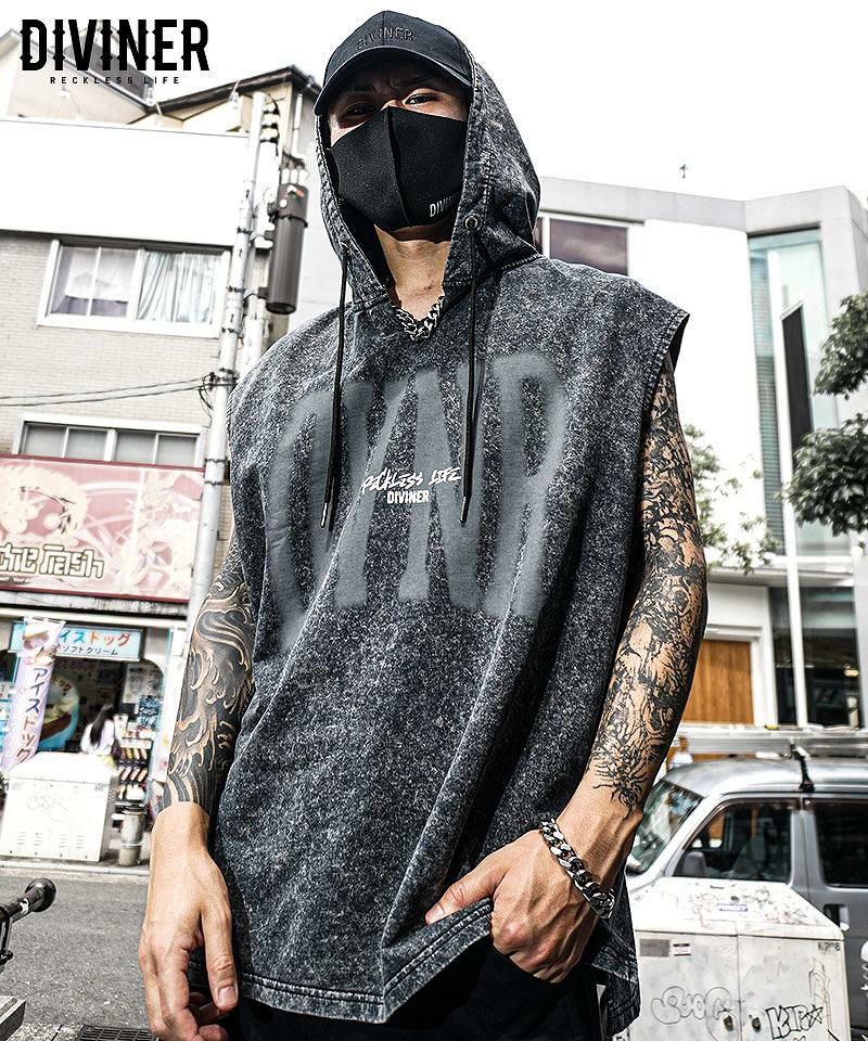 Ephemeral Logo NoSleeve Hoodie(ブラックケミカル)