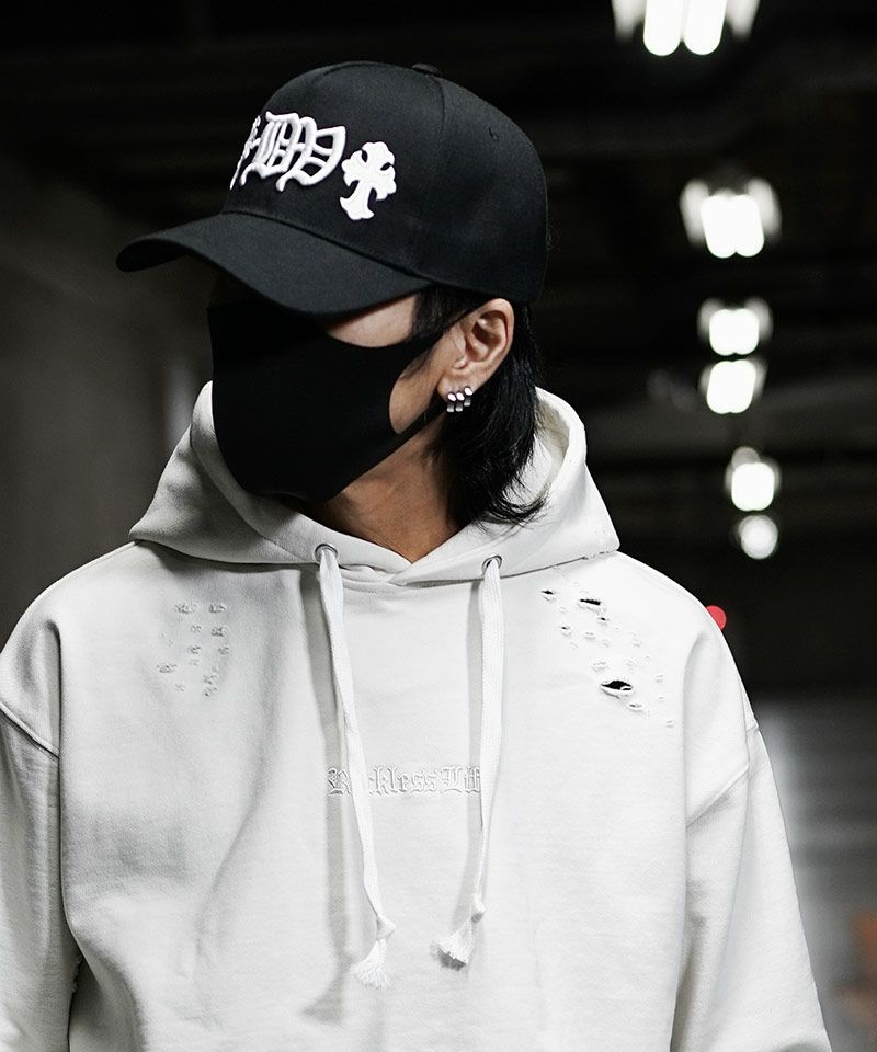 DIVINER ディバイナーDirty Embroidery Hoodie白L