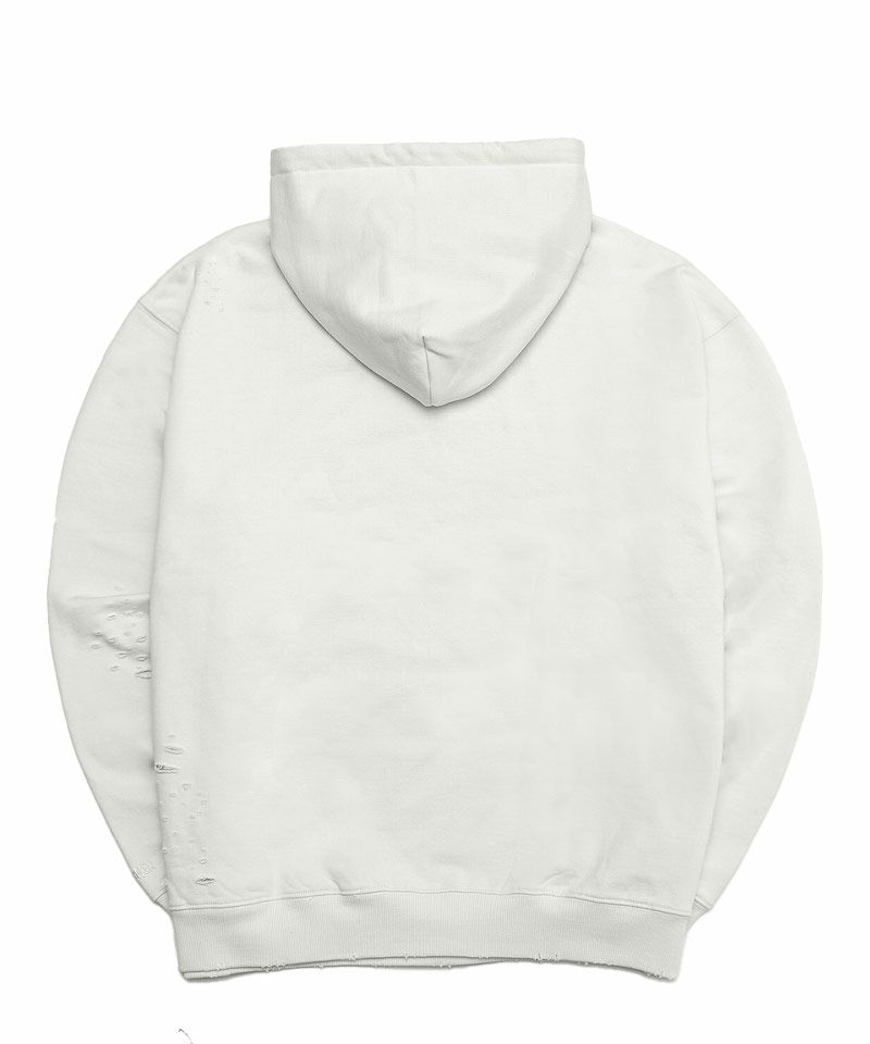 DIVINER ディバイナーDirty Embroidery Hoodie白L
