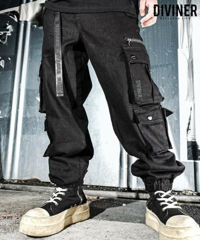 DIVINER Multi Pocket Wide Cargo Pants L