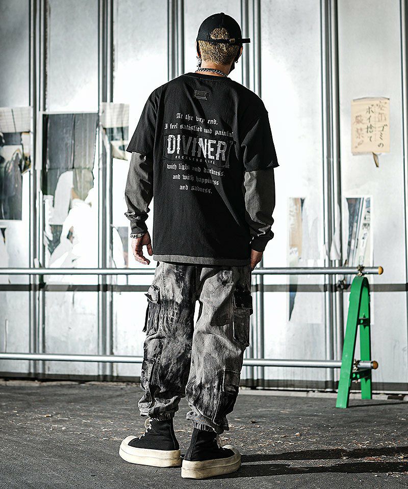 レイヤード×柄カーゴで作るルーズなストリートコーデ